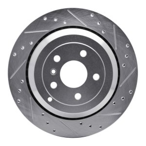 Mercedes-Benz ML320 Brake Rotor (1) - Rear Right - R1 Concepts - Drilled & Slotted - Silver - `06-`12